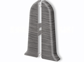 Торцевая заглушка (пара) для плинтуса Идеал Классик-70, К-П70-Тп 187 Алюминий темный, 70 мм