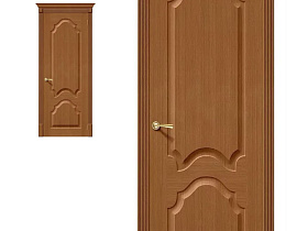 Межкомнатная дверь из шпона файн-лайн Браво Афина Ф-11 Орех, глухое полотно