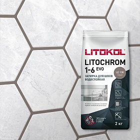 Затирка для швов Litokol Litochrom 1-6 EVO LE.130 серый, 2 кг