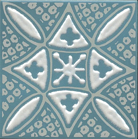 Декор Kerama Marazzi Марокканская коллекция Бахия KMD3STA020GN Декор 2 бирюзовый глянцевый 9,8x9,8x0,7
