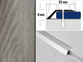 Порог декорированный разноуровневый С2 32х8,0 мм Дуб арктик