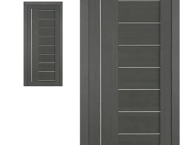 Межкомнатная дверь Profil Doors экошпон серия X 17X Грей Мелинга полотно со стеклом белым матовым (молдинг алюминий)