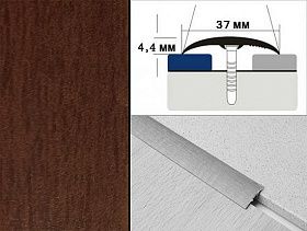 Порог декорированный одноуровневый В2 37х4,4 Махагон