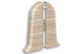 Торцевая заглушка (пара) для плинтуса Идеал Классик-70, К-П70-Тп 218 Дуб европейский, 70 мм