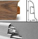 Напольный плинтус из пвх 22х49 мм с сертификацией кабельного канала