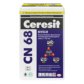 Тонкослойная смесь Ceresit CN 68 самовыравнивающаяся (1 - 15 мм ), 25 Кг