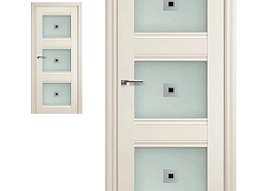 Межкомнатная дверь Profil Doors экошпон серия X 4X Ясень белый (Эш Вайт), полотно со стеклом узор с фьюзингом