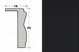 Наличник фигурный телескопический 2150х70х16мм для дверей Profil Doors серия U, Черный матовый