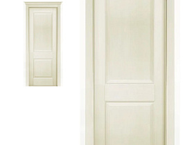Межкомнатная дверь из массива сосны Ока Элегия Браш Слоновая кость, глухое полотно