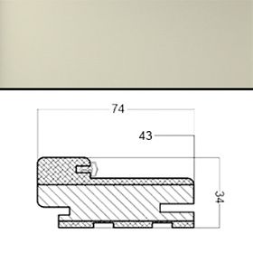 Коробка МДФ телескопическая Тип 60 (четверть 43) 2100х74х34мм для дверей с отделкой эмалью, Слоновая кость