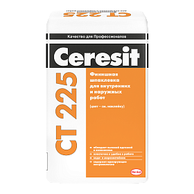 Шпаклевка финишная для фасада Ceresit Ct 225, Серая, 25 кг