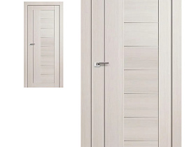 Межкомнатная дверь Profil Doors экошпон серия X 17X Ясень белый (Эш Вайт) Мелинга полотно со стеклом белым матовым (молдинг алюминий)