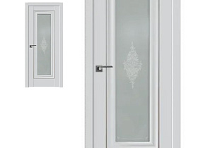Межкомнатная дверь Profil Doors экошпон серия U 24U Аляска, полотно со стеклом кристалл матовый (молдинг серебро)