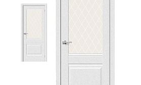 Межкомнатная дверь Браво Эко Шпон Прима-3 Virgin, стекло White Сrystal