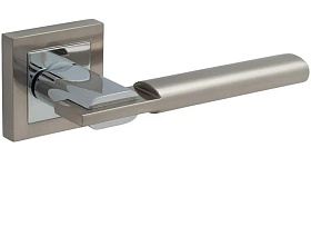 Ручка на квадратной розетке Bravo Z-205 SN/C, Комбинация матового никеля и хрома