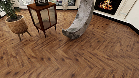 Ламинат Homflor Herringbone 12 BR H12-520 Walnut 12 мм 33 класс c фаской, 1 м.кв.