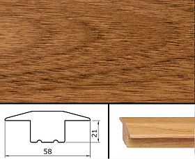 Молдинг массивный одноуровневый Pedross Т-образный 58х21х1000 Орех