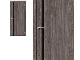 Межкомнатная дверь Браво Эко Шпон Мода-11 Black Line Ash Wood