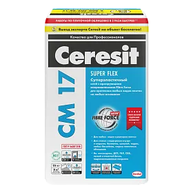 Клей для крупноформатного керамогранита Сeresit CM17, 25кг