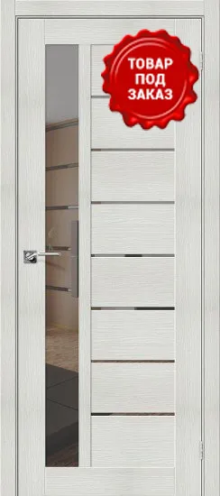 Межкомнатная дверь экошпон Porta X Порта-27 Bianco Veralinga, полотно со стеклом Mirox Grey